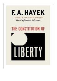 [PDF] The Constitution of Liberty The Definitive Edition Collected Works of F.A. Hayek Paperback  Full