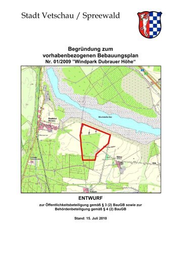 Windpark Dubrauer Höhe“ Verfahrensstand - Vetschau/Spreewald ...