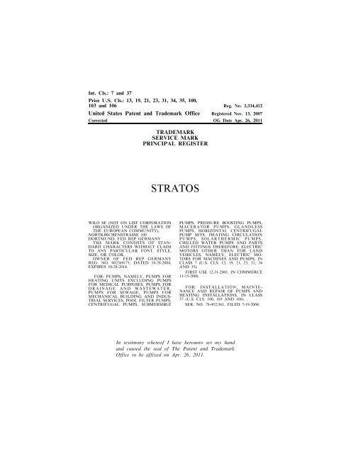 United States Patent and Trademark Office TRADEMARK ...