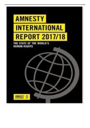 [PDF] Amnesty International Report 2017 2018 The state of the world's human rights Full ePub