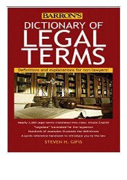 [PDF] Download Dictionary of Legal Terms Definitions and Explanations for Non-Lawyers Full Online