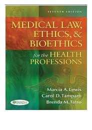 [PDF] Download Medical Law Ethics and Biothetics for the Health Professions Full Books