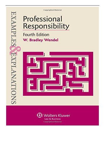 [PDF] Download Professional Responsibility Examples  Explanations Full Ebook