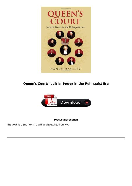 [PDF] Download Queen&#039;s Court Judicial Power in the Rehnquist Era Full pages