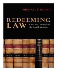 [PDF] Download Redeeming Law Christian Calling and the Legal Profession Full Books