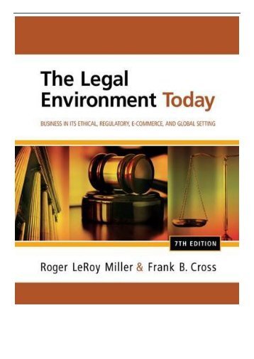 [PDF] Download The Legal Environment Today Business in its Ethical Regulatory E-Commerce and Global