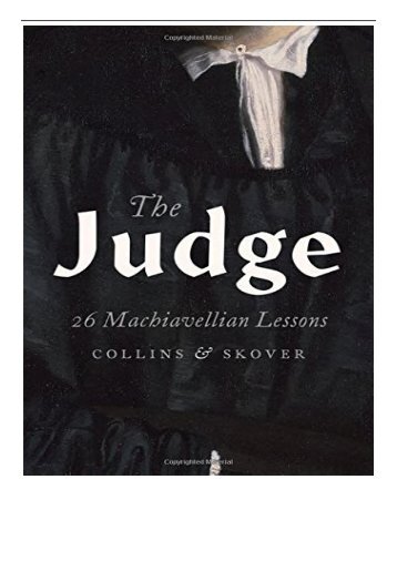 [PDF] Download The Judge 26 Machiavellian Lessons Does Not Belong to a Series Full ePub