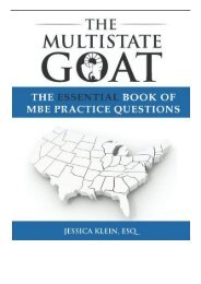 [PDF] Download The Multistate Goat The Essential Book of MBE Practice Questions Full ePub