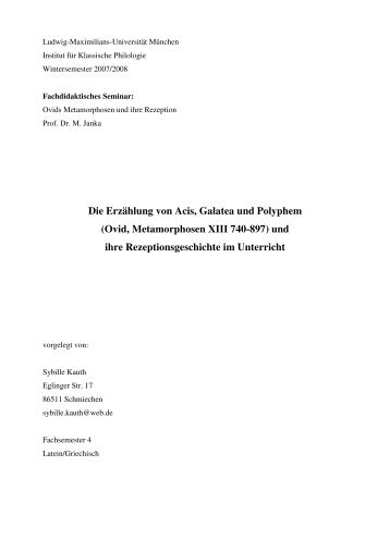 Ovid, Metamorphosen XIII 740-897 - Ludwig-Maximilians-Universität ...