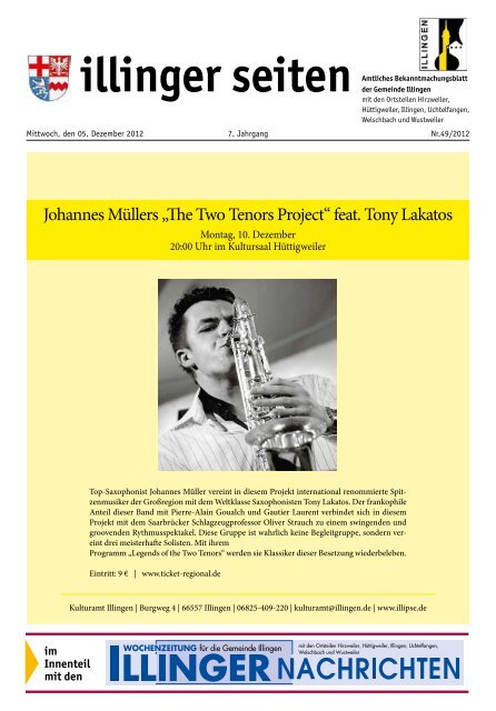 Johannes Müllers „ e Two Tenors Project“ feat. Tony ... - Illingen.de