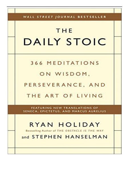 eBook The Daily Stoic 366 Meditations on Wisdom Perseverance and the Art of Living Free eBook