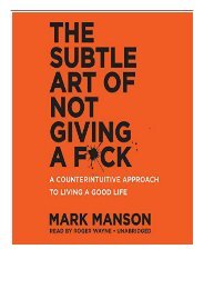 eBook The Subtle Art of Not Giving A F Ck A Counterintuitive Approach to Living a Good Life Free books