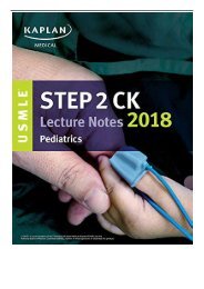 eBook USMLE Step 2 Ck Lecture Notes 2018 Pediatrics USMLE Prep Free online