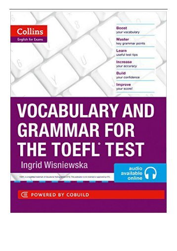 eBook Vocabulary and Grammar for the TOEFL Test Collins English for the TOEFL Test Free books