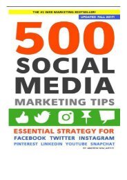 PDF Download 500 Social Media Marketing Tips Essential Advice Hints and Strategy for Business Facebook