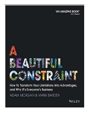PDF Download A BEAUTIFUL CONSTRAINT TURNING LIMITATIONS INTO INNOVATIONS Free books