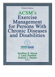 PDF Download ACSM's Exercise Management for Persons with Chronic Diseases and Disabilities American