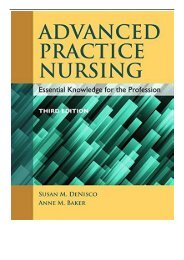 PDF Download Advanced Practice Nursing - Essential Knowledge for the Profession Free books