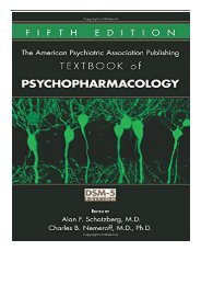 PDF Download American Psychiatric Association Publishing Textbook of Psychopharmacology Free books