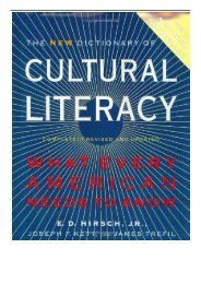 PDF Download Cultural Literacy Free eBook