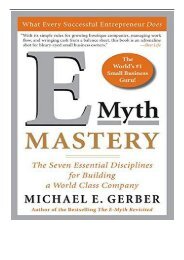 PDF Download E-Myth Mastery The Seven Essential Disciplines for Building a World-Class Company Free