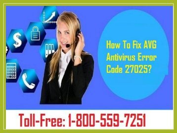 Fix AVG Antivirus Error Code 27025 Dial 1-800-559-7251