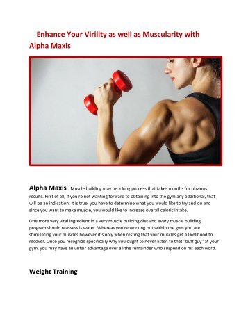  Increase Your Endurance power with Alpha Maxis
