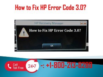 1-800-213-8289 Fix HP Error Code 3.0