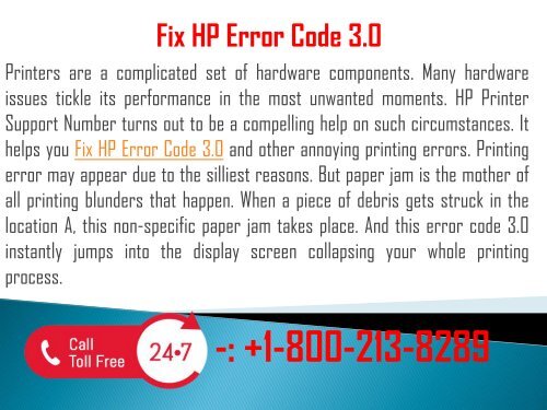 1-800-213-8289 Fix HP Error Code 3.0