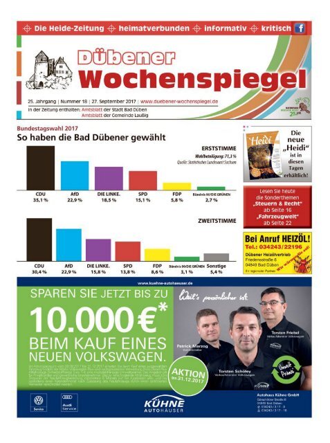 Dübener Wochenspiegel - Ausgabe 18 - Jahrgang 2017