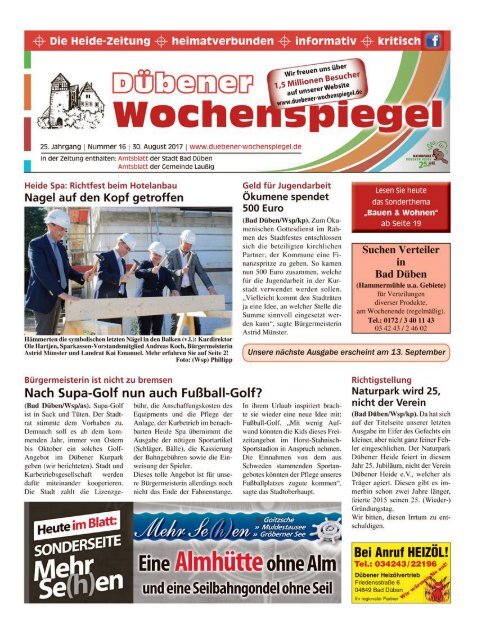 Dübener Wochenspiegel - Ausgabe 16 - Jahrgang 2017