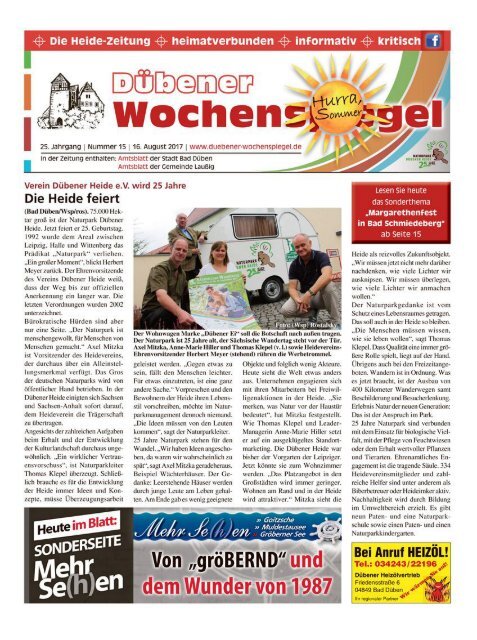 Dübener Wochenspiegel - Ausgabe 15 - Jahrgang 2017