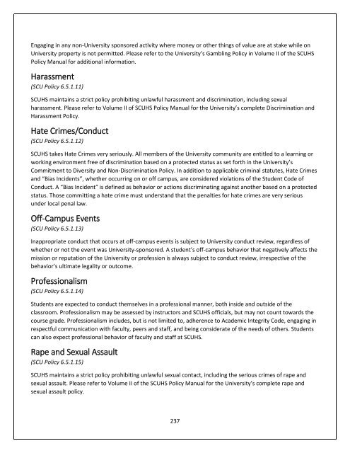 Vision, Mission, and Guiding Principles for SCUHS