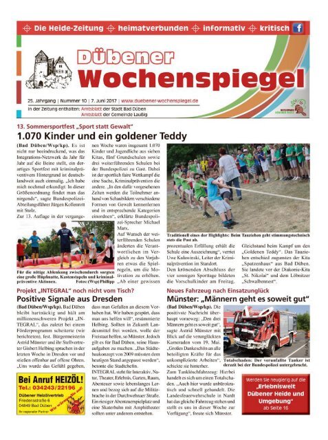 Dübener Wochenspiegel - Ausgabe 10 - Jahrgang 2017