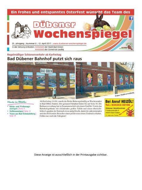 Dübener Wochenspiegel - Ausgabe 06 - Jahrgang 2017