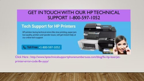Call 1-800-597-1052 How To Fix HP LaserJet Printer Error Code 8X.YYYY