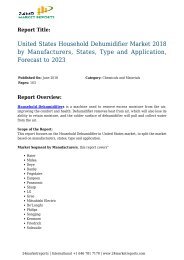  Household Dehumidifier Market 2018 by Manufacturers, States, Type and Application, Forecast to 2023