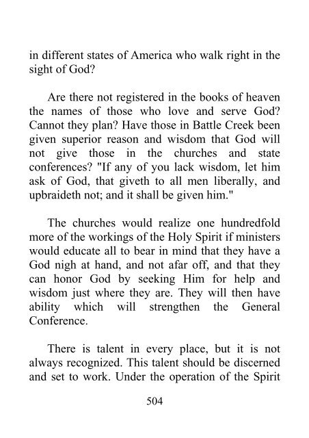 Testimonies to Ministers and Gospel Workers - Ellen G. White