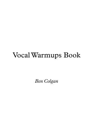 Vocal Warmups Book
