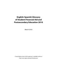 English-Spanish Glossary of Student Financial Aid and ...