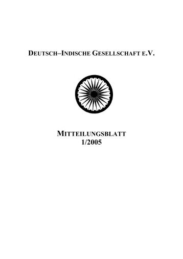 Mitteilungsblatt 1-2005 - Deutsch-Indische Gesellschaft e.V.