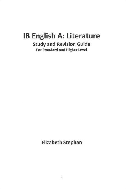 97881907374715, English A Literature Study and Revision Guide SL HL SAMPLE40