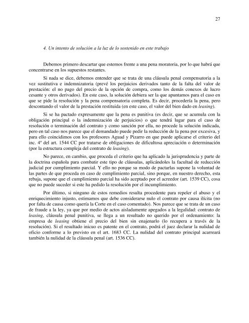 1 LA CLÁUSULA PENAL EN LA RESOLUCIÓN DEL CONTRATO ...