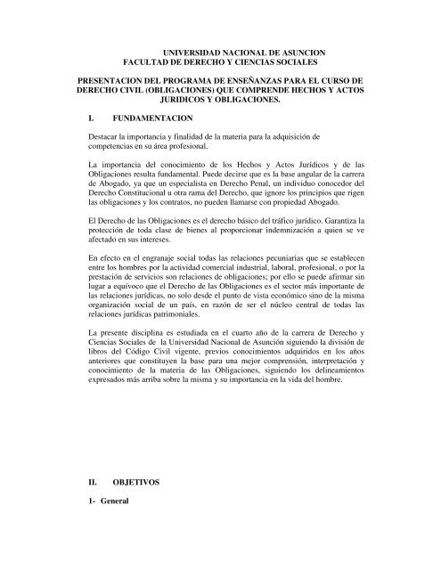 Derecho Civil (Obligaciones) - Facultad de Derecho - Universidad ...