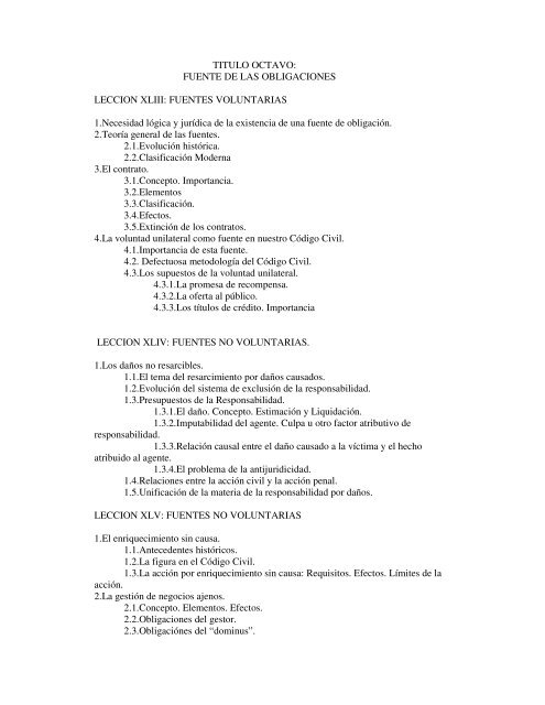 Derecho Civil (Obligaciones) - Facultad de Derecho - Universidad ...