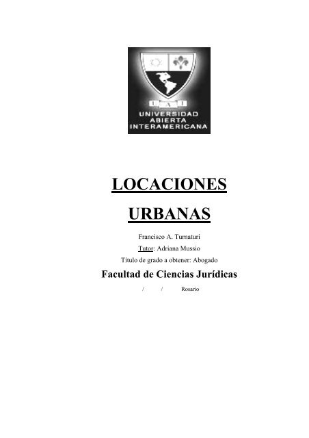 LOCACIONES URBANAS - Vaneduc