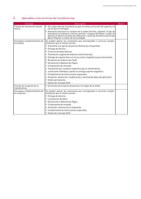 Condiciones generales del contrato marco de servicios de pago