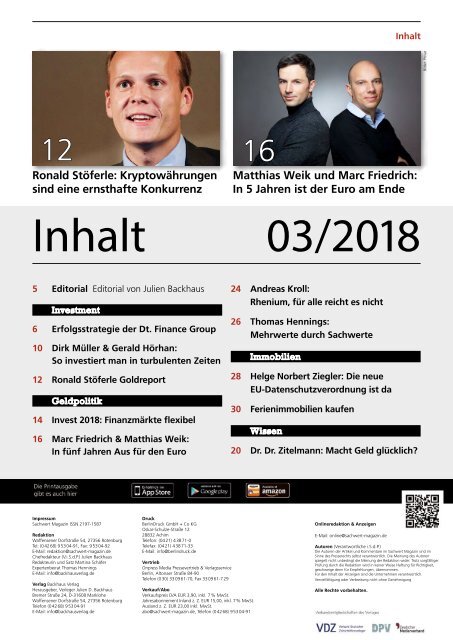 Sachwert Magazin 3/2018