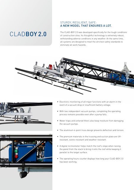 CLAD-BOY 2.0 brochure. The new professional multi-panel lifter.
