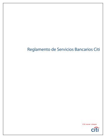 Reglamento de Servicios Bancarios Citi - Citibank